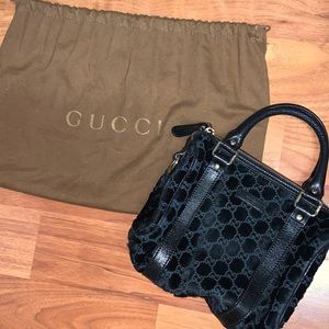 Authentic Gucci Fuzzy Fur Mini Bowler Bag